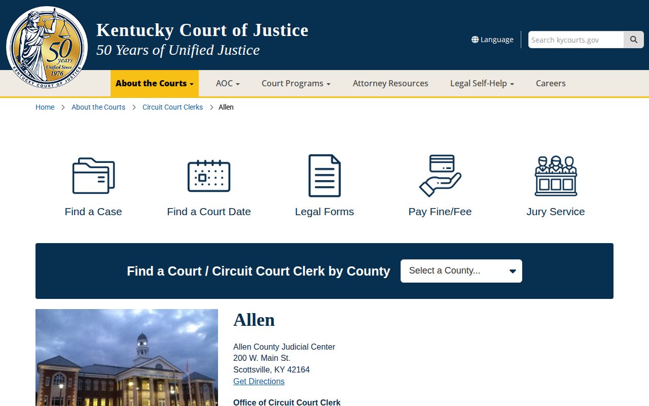 Allen County court records contact for released inmate case proof