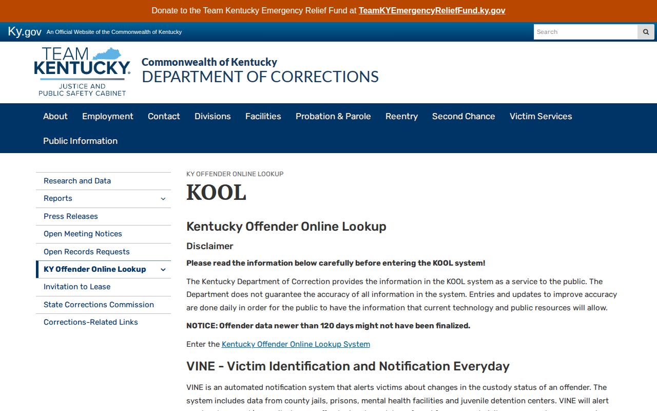 Allen County released offender records on the Kentucky KOOL overview